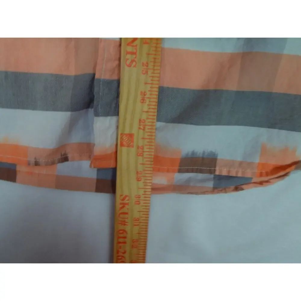 RuffHewn‎ RH Mens Shirt XXL Orange Plaid Button Short Sleeves Pockets